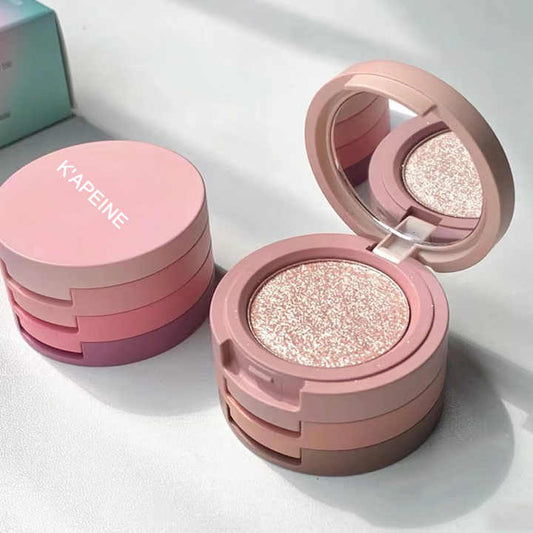 KOREAN makeup products glitter eyeshadow 3 layer bring pink make up pretty woman eyeshadow palette vegan and cruelty free ( Imported )BUY 1 GET 1 FREE ⭐️⭐️⭐️⭐️ 4.9/5 Reviews