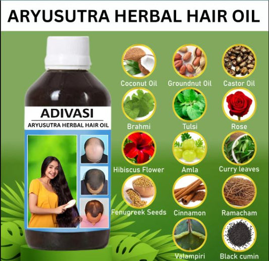 🍃ORIGINAL ADIVASI HERBAL HAIR OIL 125ML ( PACK OF 2 ) 250ML